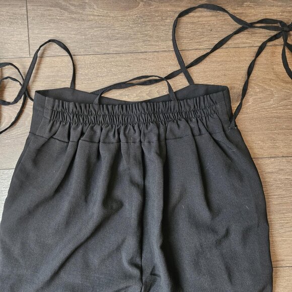OAK + FORT High Waisted Black Wide Leg Trousers with Unique Waist Wrap Size 0 - Picture 3 of 12